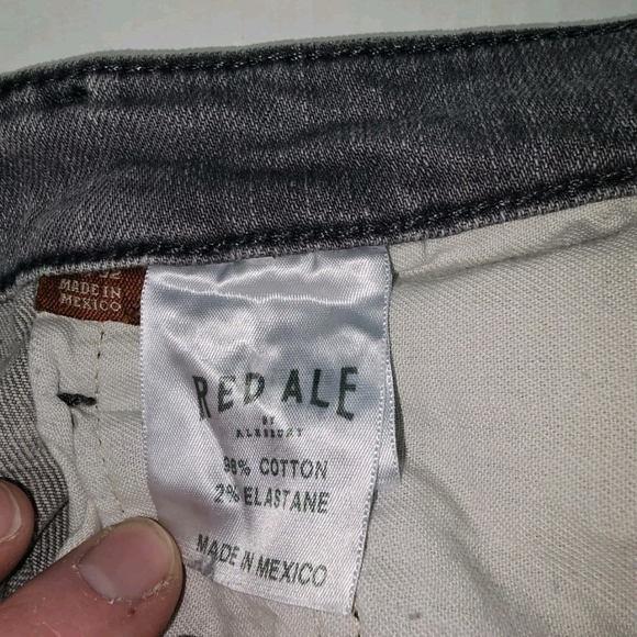 Red Ale by Alesbury 46x32 Straight Leg 5 Pocket Mens Jeans Washed Grey - Picture 6 of 8